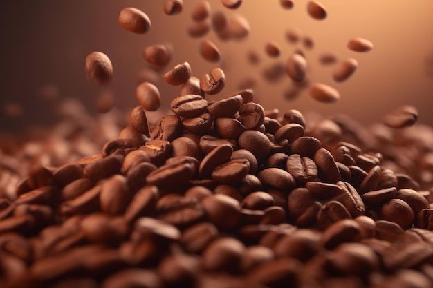 Coffee beans fall Generate Ai