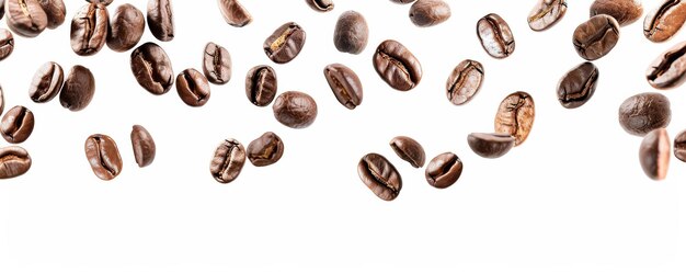 coffee beans isolated on white background set