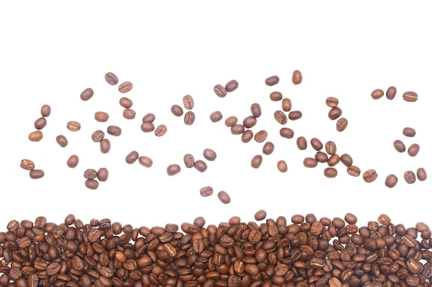 Coffee beans isolated on a white background