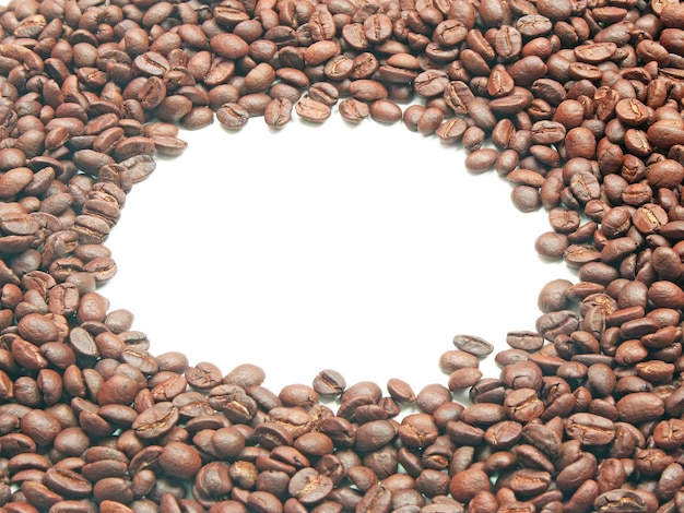 Coffee beans isolated on a white background