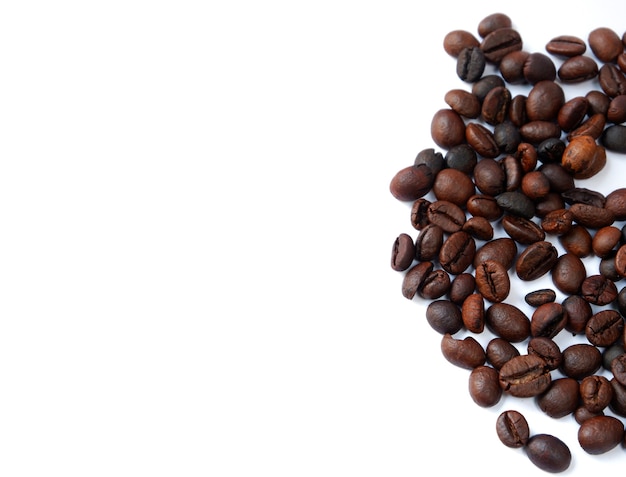 Coffee beans isolated on a white background