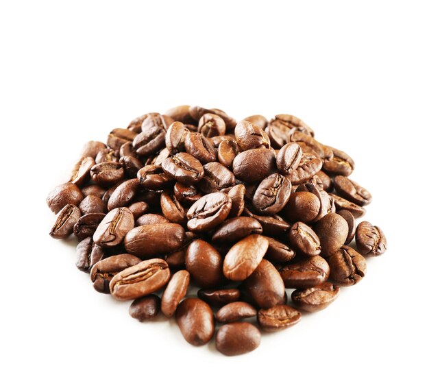 Coffee beans isolated on white