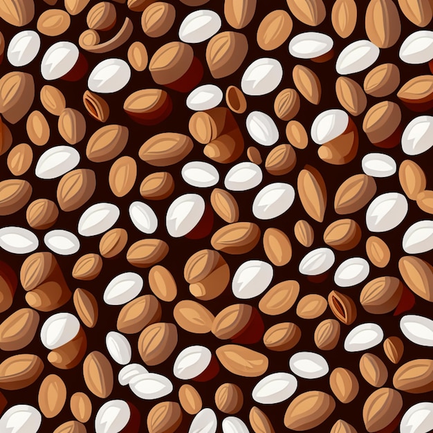 Coffee beans pattern doodle vector illustration