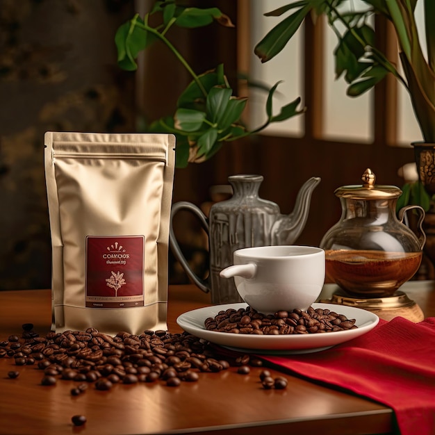 coffee beans product photography warm and cozy studio close up