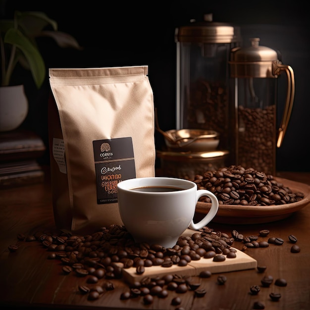 coffee beans product photography warm and cozy studio close up