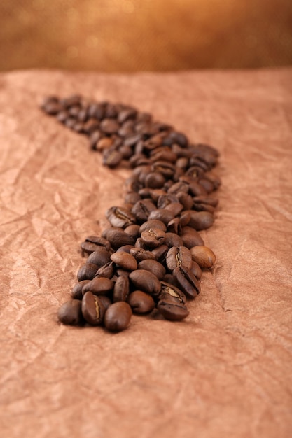 Coffee beans on table closeup