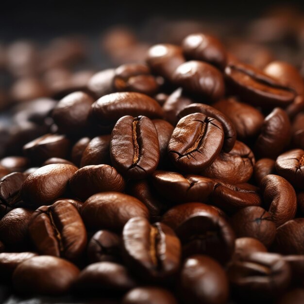 Coffee Beans on table with a dark studio background