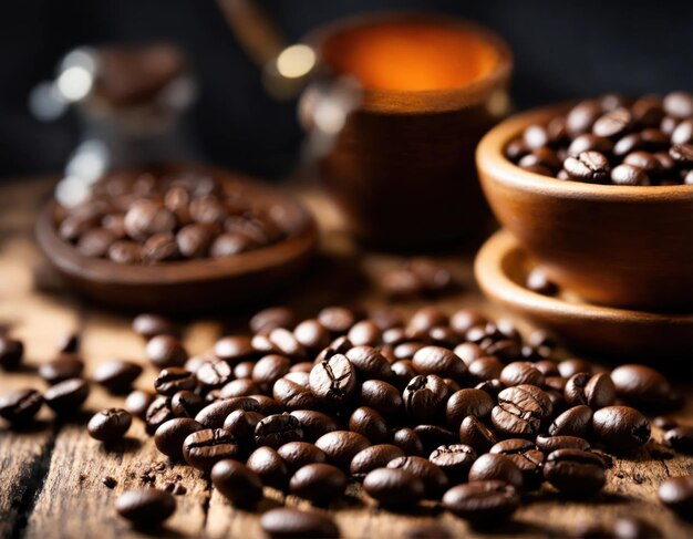 Coffee beans on the table