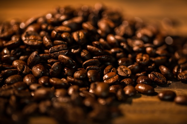 Coffee beans on a table