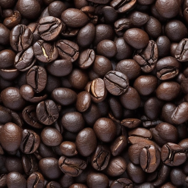 coffee beans top view dark background generated by AI