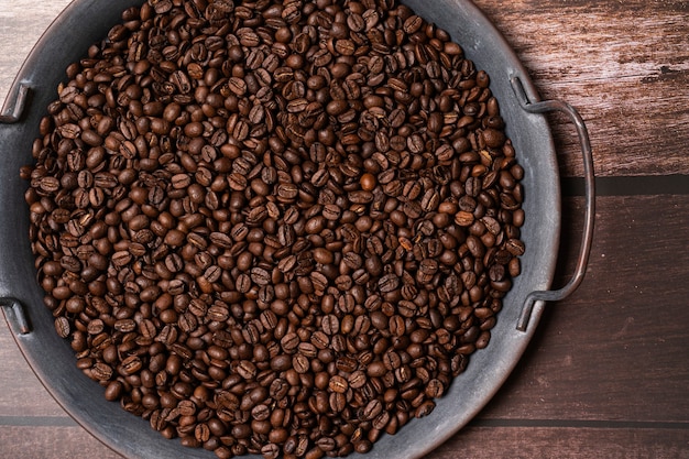 coffee beans on a tray