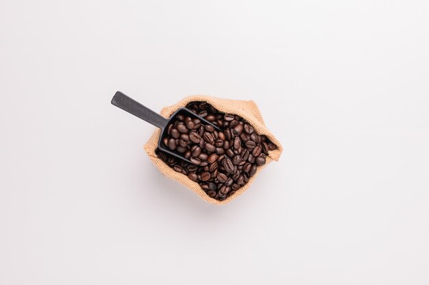 Coffee beans white background scene