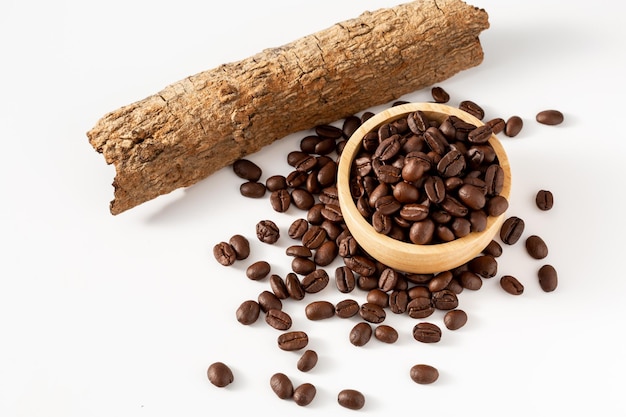 coffee beans on white background