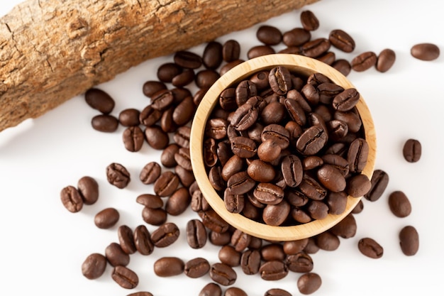 coffee beans on white background