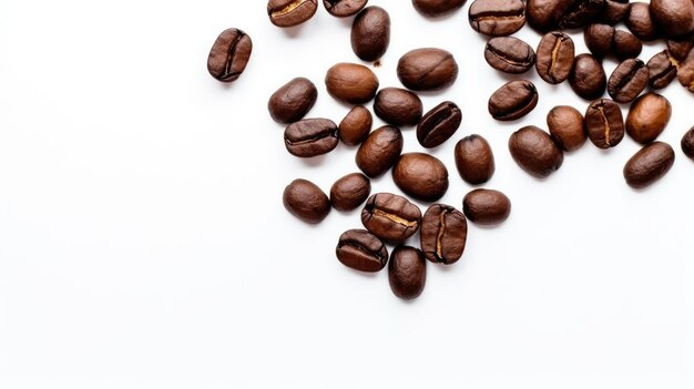 Coffee beans on a white background