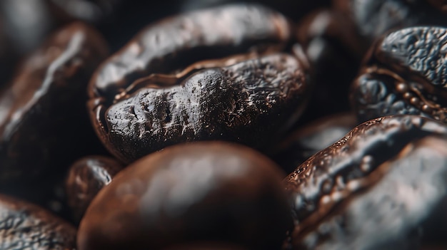 Photo coffee beans on a wooden background closeup