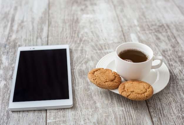 Coffee break. Coffee with snack