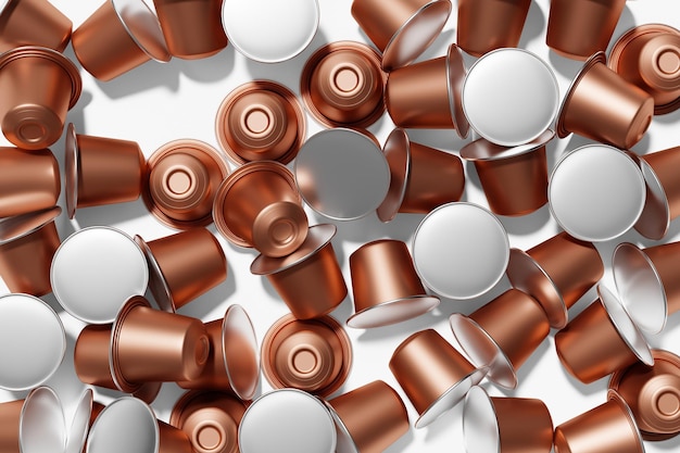 Coffee capsules for background 3D Render