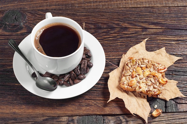 Coffee and cookies with nuts