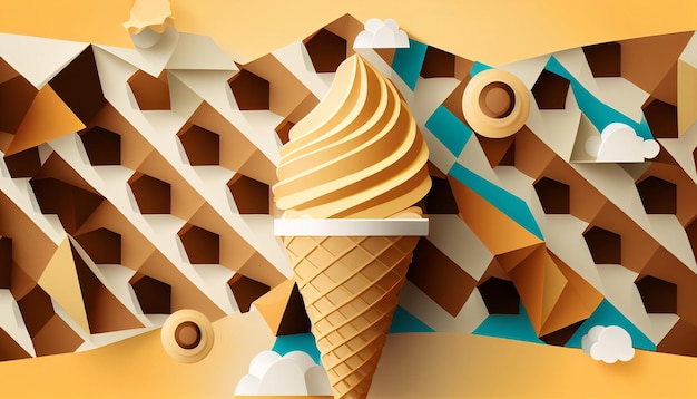 Coffee Craze Summer Background with Coffee Ice Cream Generative AI