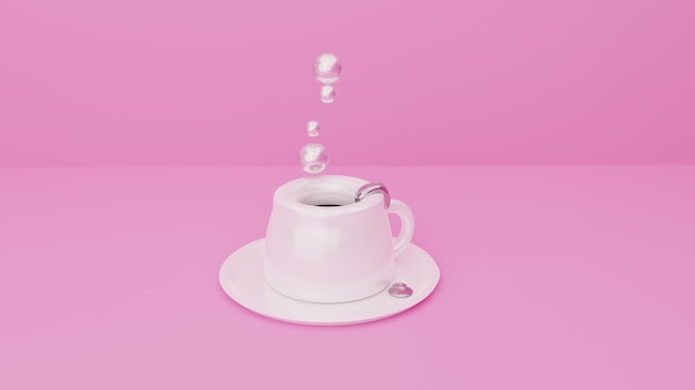 Coffee cup 3D render illustration