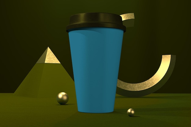 Coffee Cup and Gold Bars Front Side