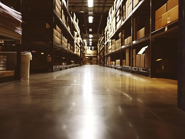 Photo a coffee cup is on the floor in a warehouse