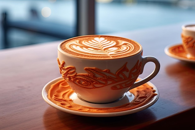 Coffee cup latte art ai generative