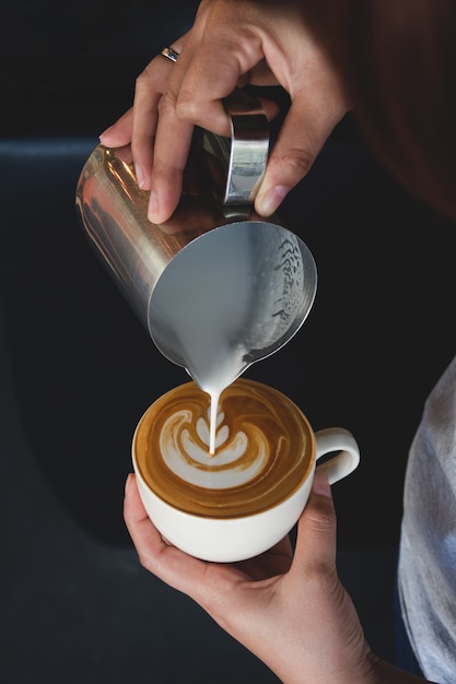 coffee cup latte art