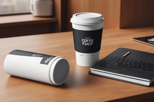 Photo coffee cup mockup on the table