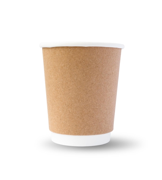 Coffee cup paper browe coffee cup isolate on white background clipping path