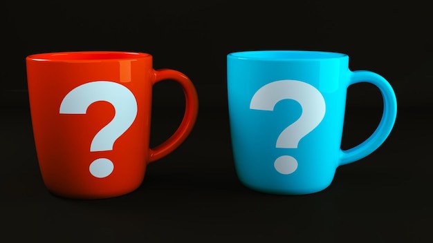 Coffee cup and question mark