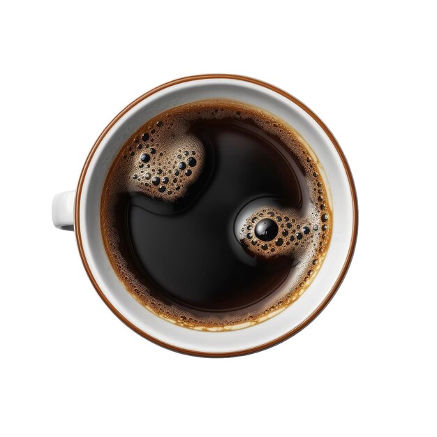 Coffee cup top view Transparent isolated background AI