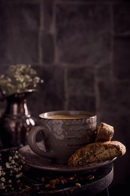 Coffee cup with beans