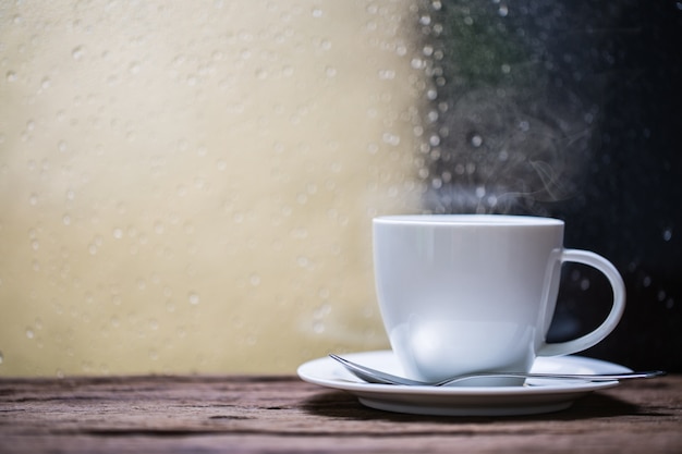 Coffee cup with bokeh