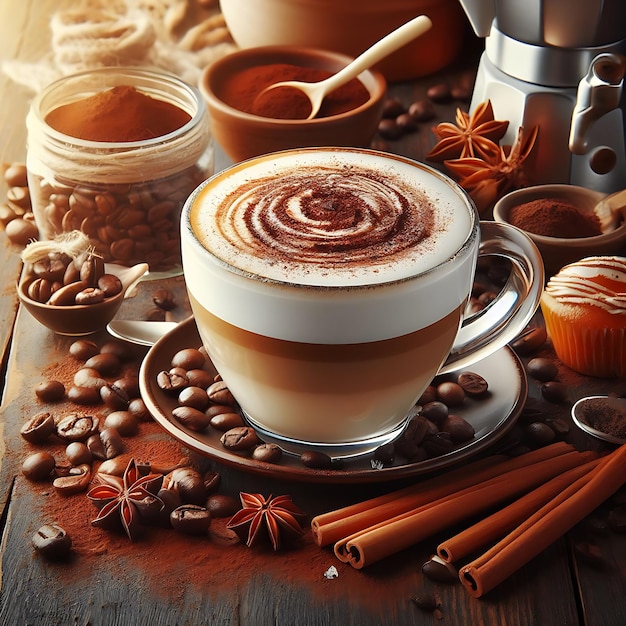 Coffee cup with Coffee beans