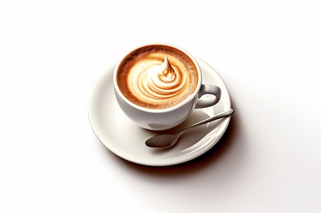 Coffee Cup with Cream Isolated on Transparent Background AI