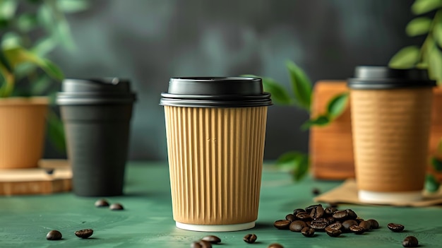 a coffee cup with the lid open is next to a coffee cup