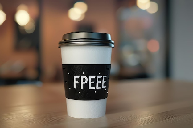 Photo a coffee cup with the words free coffee