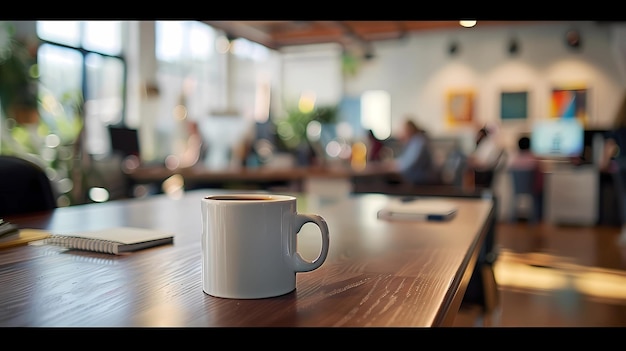 Coffee cup on wooden table in coffee shop Generative AI illustrations