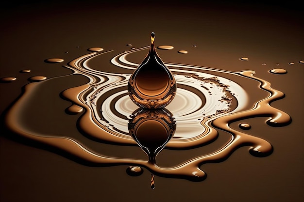 Coffee drop image with ripples