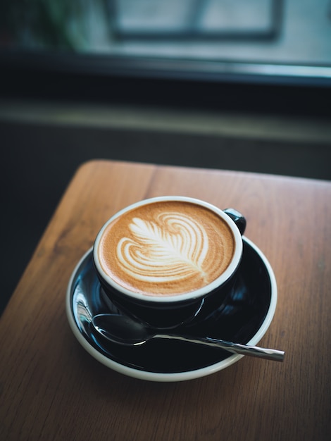   coffee espresso latte art in cafe