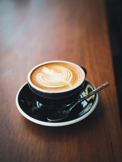   coffee espresso latte art in cafe