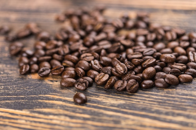 Coffee on grunge wooden background