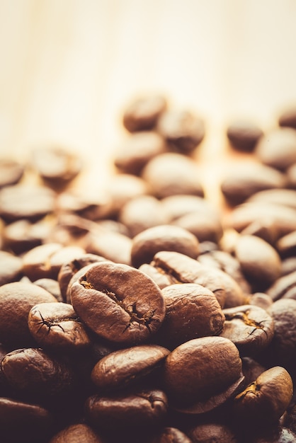 Coffee on grunge wooden background