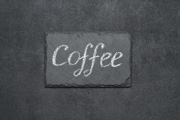 Coffee handwritten inscription sign on chalk board