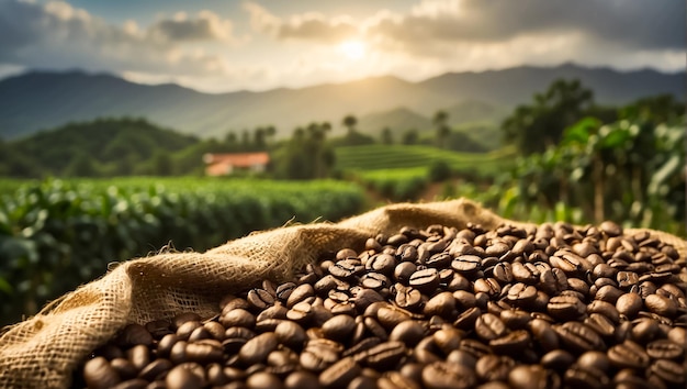 Coffee harvest on plantation