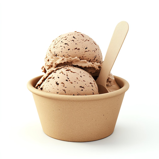 Coffee ice cream in bowl