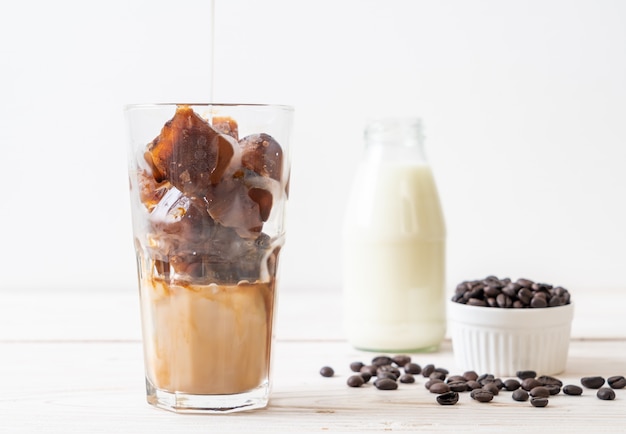 coffee ice cubes with milk