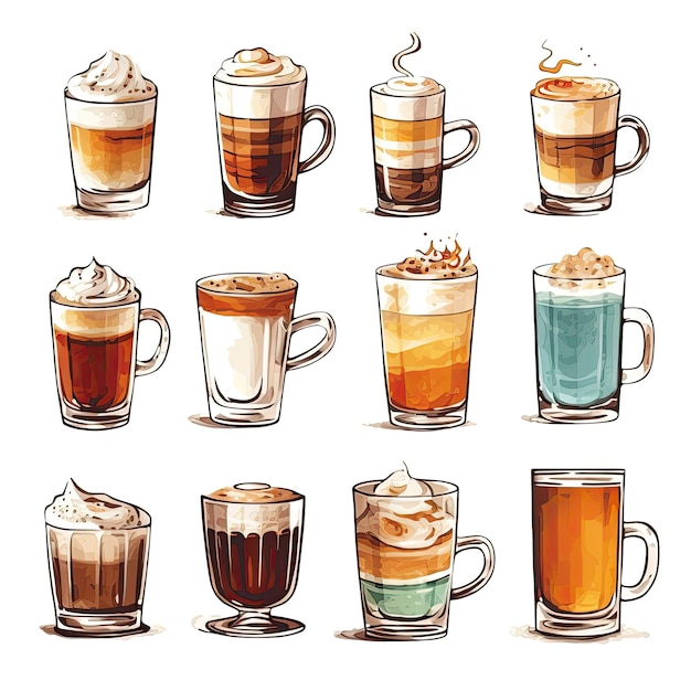 coffee illustration vector set